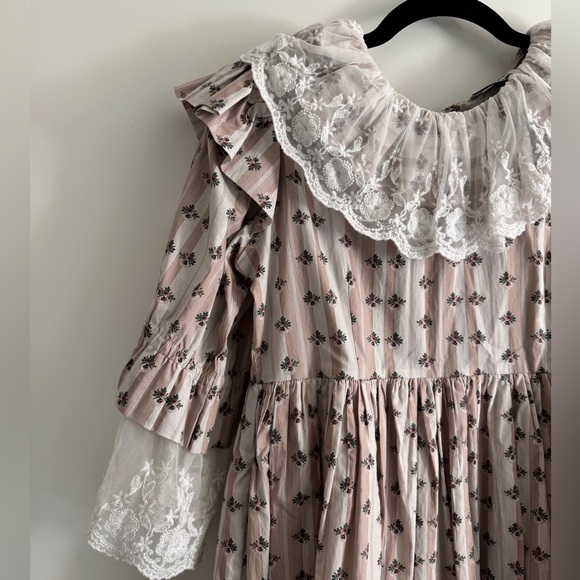 BATSHEVA chamomile lace collar floral print cotton dress - Picture 5 of 9